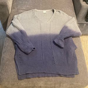 By together chunky knit blue ombré sweater with pockets oversized fit